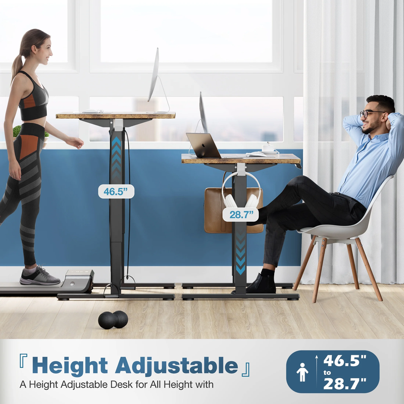 Electric Standing Desk, Height Adjustable Desk, 63 X 24 Inches Ergonomic Stand u1