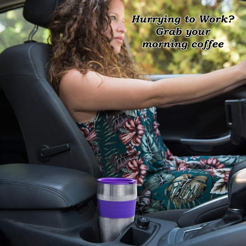 Purple Single Serve Coffee Maker with 14oz Travel Mug & Auto Shut Off7