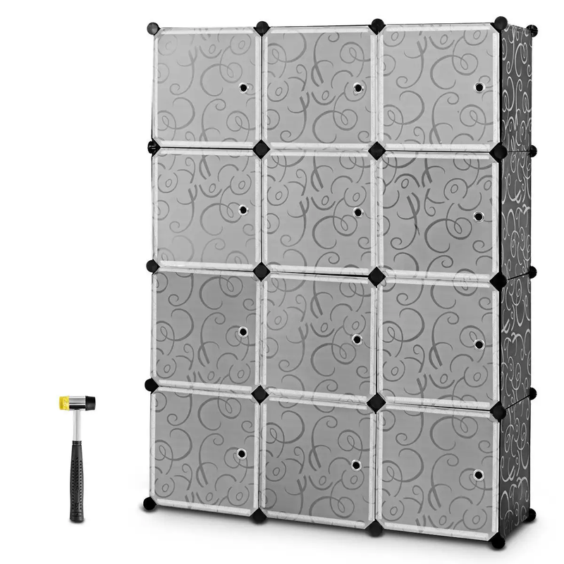 Portable 12-Cube Closet Organizer - Stylish Storage for Clothes & Accessories0