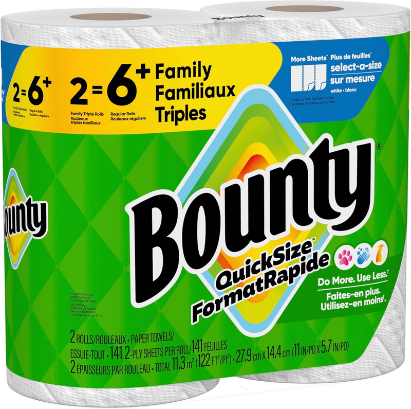Paper Towels Quick Size White 6 Family Triple Rolls 20 Regular Rolls10