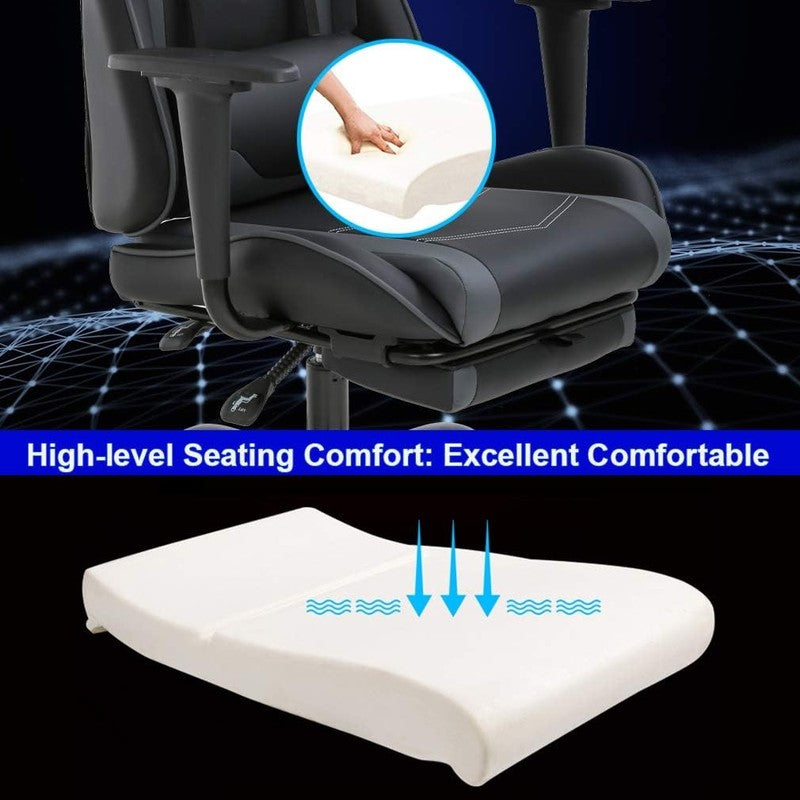 Ergonomic High-Back Gaming Chair with Lumbar Support - Grey PU Leather5