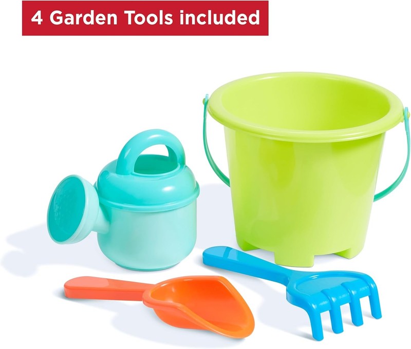 My 1st Wagon 2 in 1 Toddler Walker & Pull Wagon w/ Beach Garden Tools Red4
