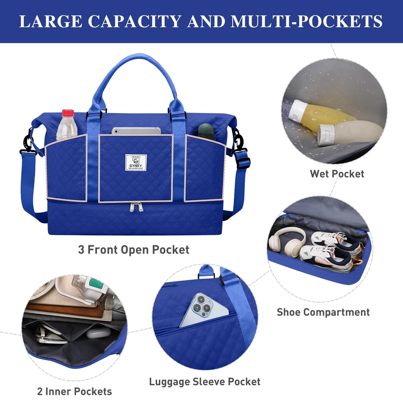 Travel Duffle Bag Weekender Bags for Women with Shoe Compartment Carry on Overni2