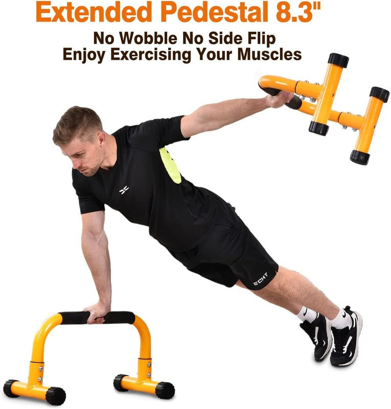 Push Up Parallettes Bars 9.5" Heavy Duty Stand L Sit Dip Handstand Calisthenics3