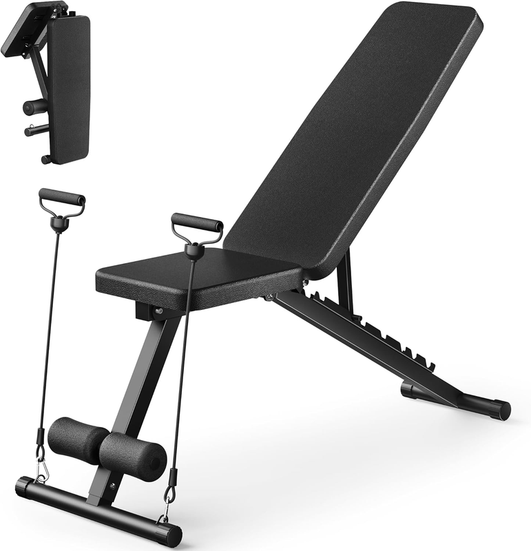 Foldable Weight Bench 600LBS Incline Decline Flat Home Gym Workout8