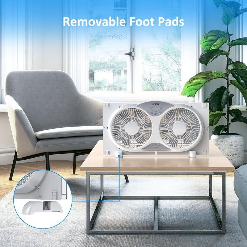 Quiet Reversible Window Fan with Remote Control & Adjustable Width, 9" Blades5