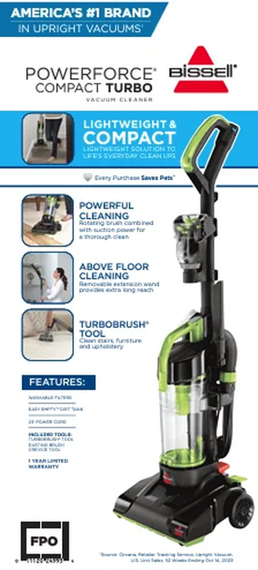Powerforce Compact Turbo, Bagless, Upright Vacuum, Powerful Suction, East Empty 7