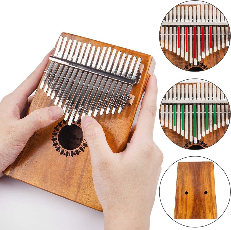 Kalimba Thumb Piano 17 Keys, Portable Mbira Finger Piano Gifts for Kids and Adul5