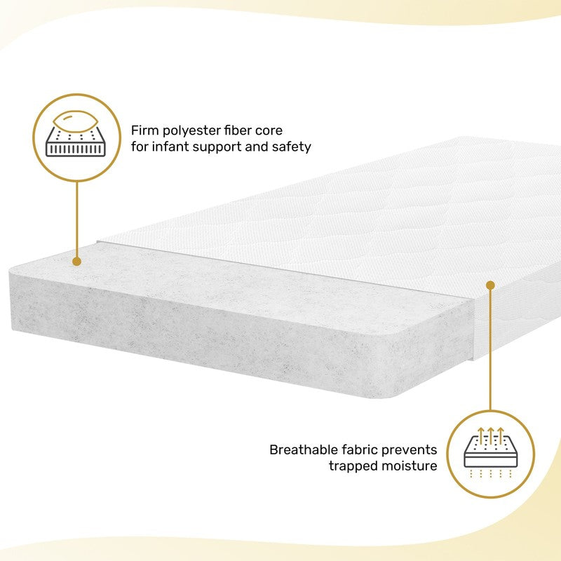 Rest EZ 2 in 1 Mini Crib Mattress, White3