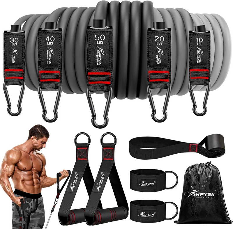Heavy Resistance Bands Set with Handles, Door Anchor & Ankle Straps for Workouts8