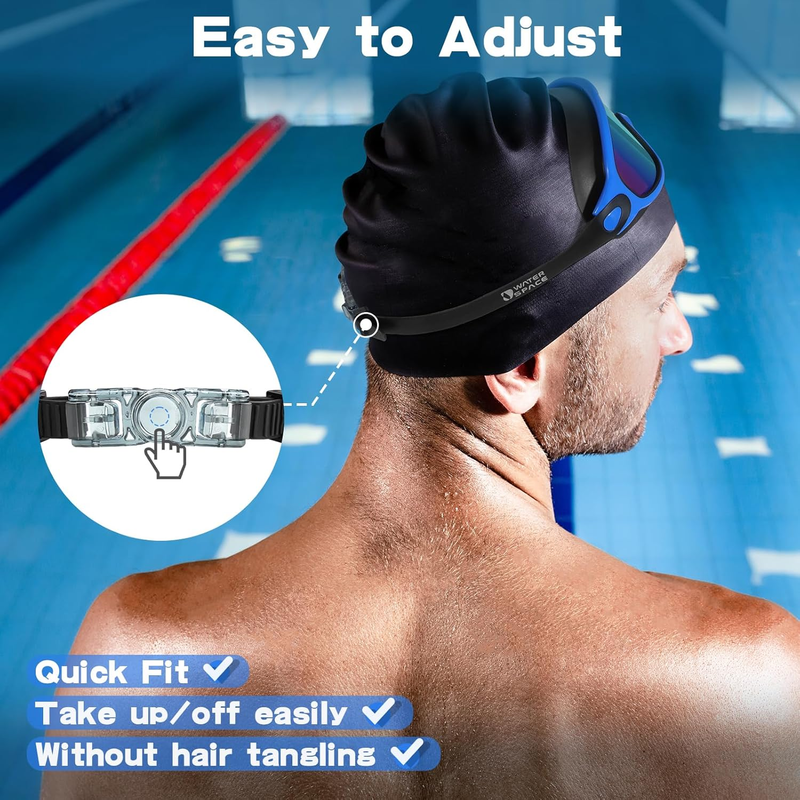 2 Pack Swim Goggles Anti Fog UV Protection No Leak 180° Wide View Pool4