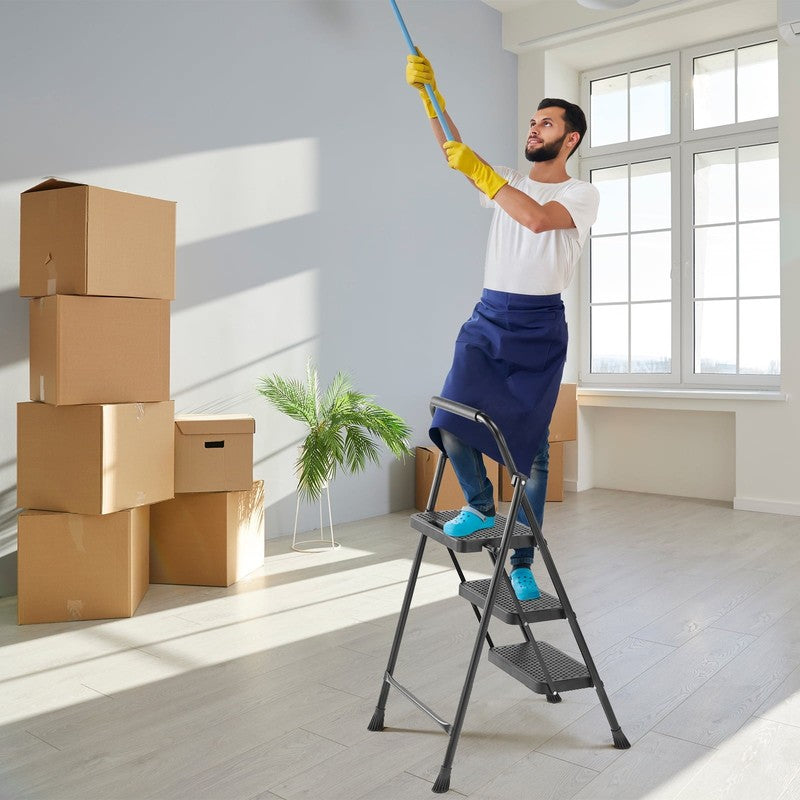 3 Step Ladder, Step Stool for Adults,3 Step Ladder Folding Step Stool with Wide 1