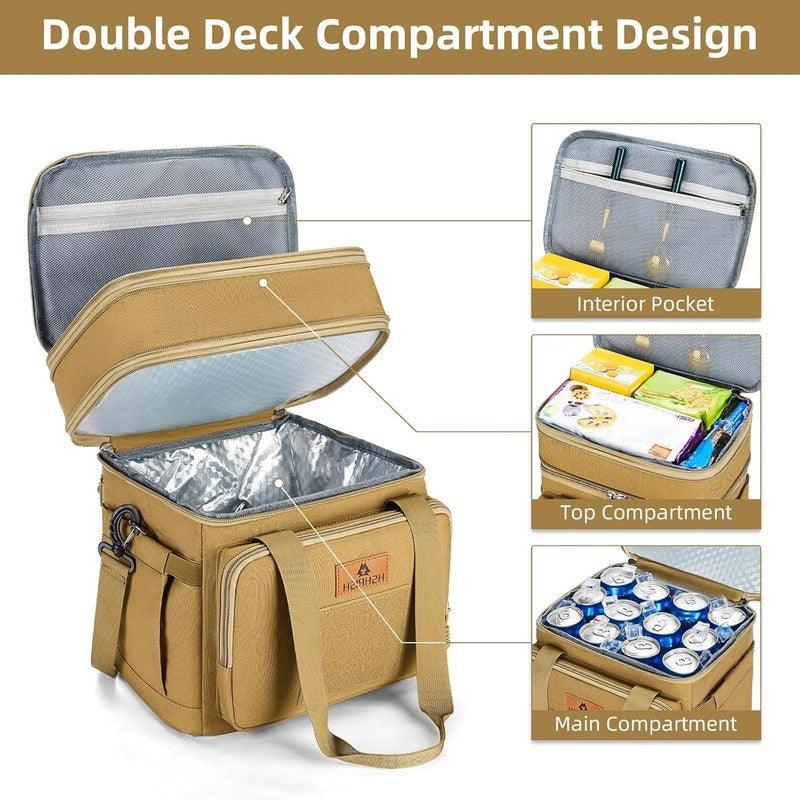 Large Expandable Tactical Lunch Bag 16L/24 Cans Brown2