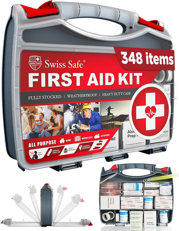 2 In 1 First Aid Kit for Car, Travel & Home, Businesses   Bonus Mini Kit for Med0