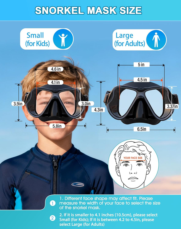 Dry Snorkel Set Panoramic Wide View Anti-Fog Scuba Mask Snorkeling Gear4