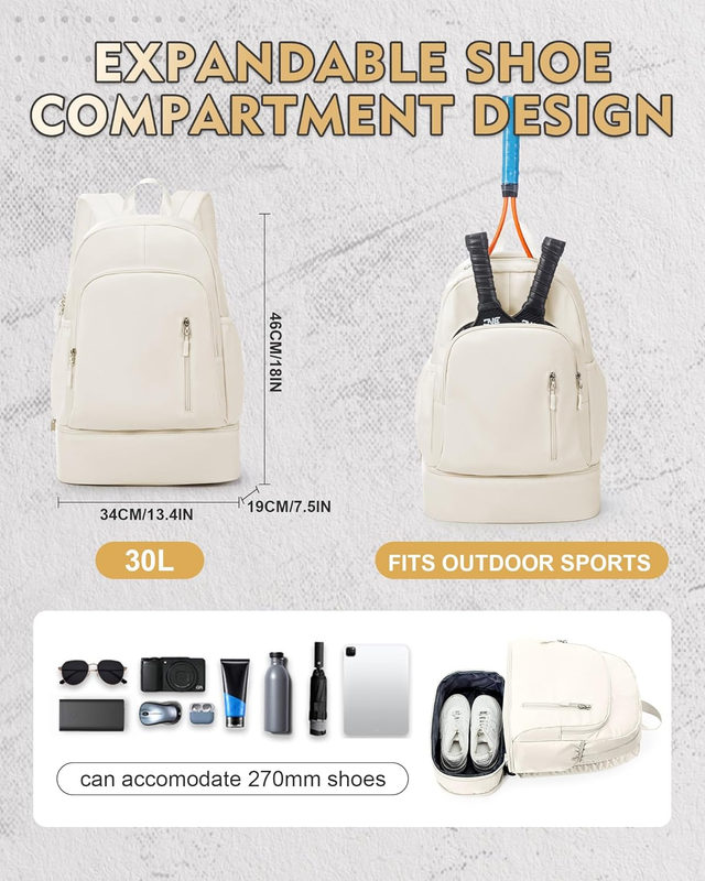 Gym Backpack for Women w/ Shoe Compartment Wet Pocket Travel Sports Bag2