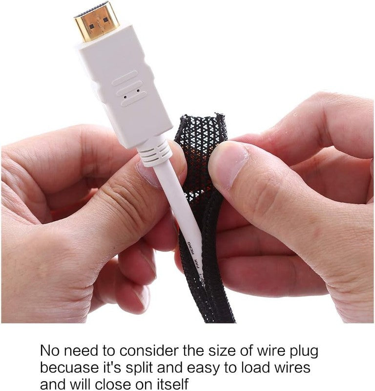 25Ft Cord Protector Sleeve for USB & Power Cords - Cat Chew Guard - Black1