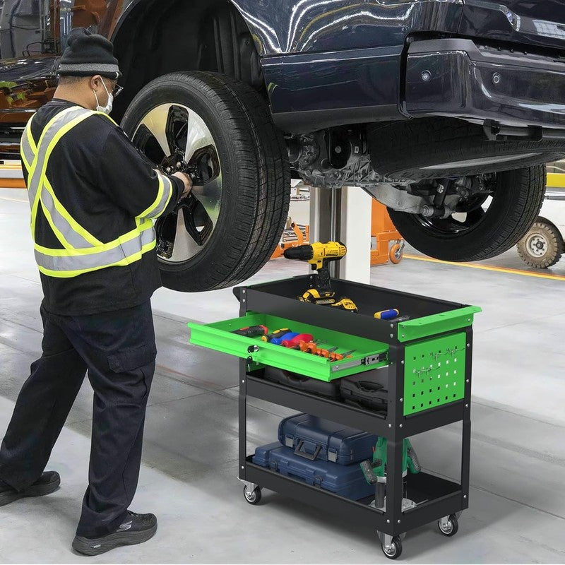 3 Tray Rolling Tool Cart, 400 LBS Capacity Mechanic Tool Carts on Wheels, Heavy7