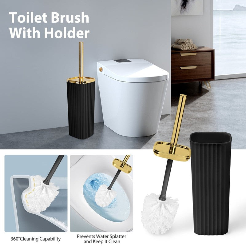 19 Pcs Black Bathroom Accessories Sets with Shower Curtain, Specially Designed f4