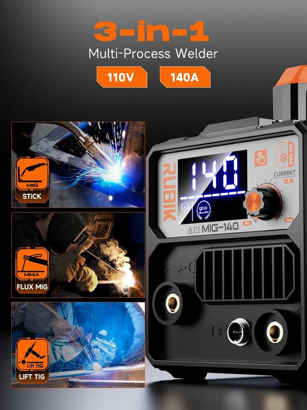 140A MIG Welder 3-in-1 Flux Core TIG Stick IGBT Portable Gasless Welding Machine6