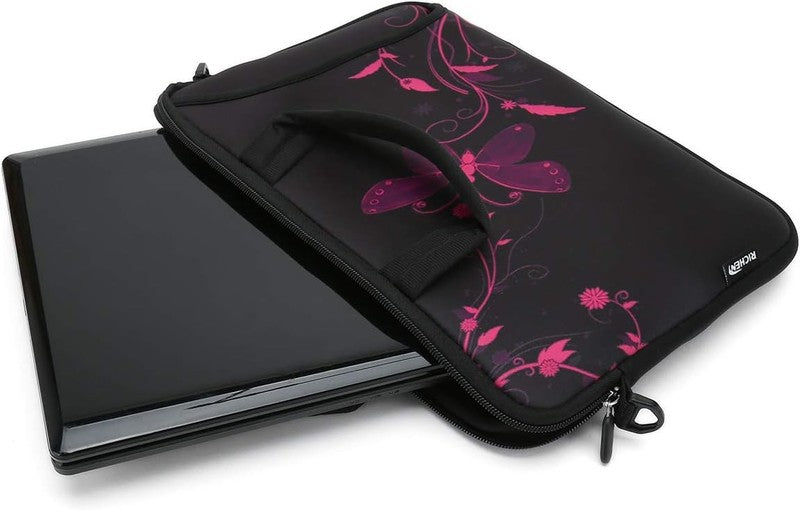 14–15.6 Inch Laptop Sleeve Bag Butterfly Neoprene Carry Case with Handle Pocket7