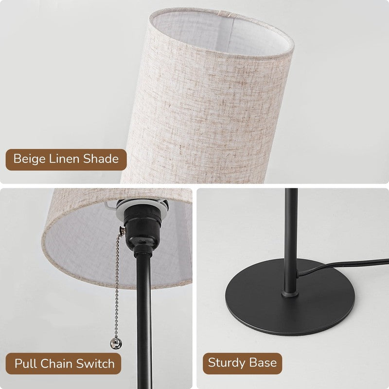 Set of 2 Modern Table Lamps w/ Pull Chain Switch for Bedroom & Living Room4