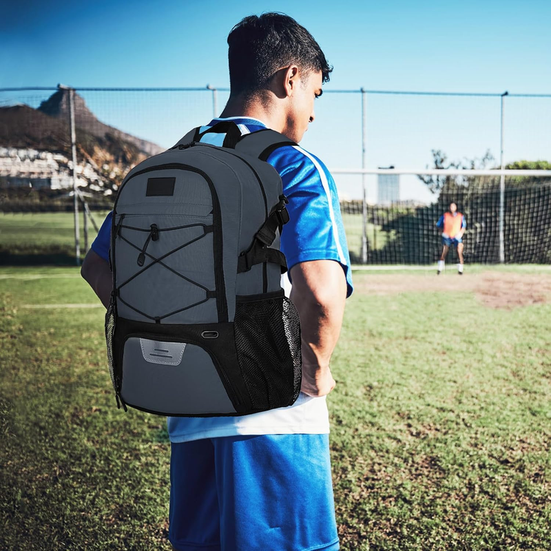 Soccer Basketball Backpack w/ Ball & Shoe Compartment Sports Travel Bag5