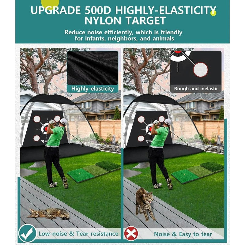 10X7Ft Golf Practice Net with Mat & Target – Backyard Driving & Chipping Aid4