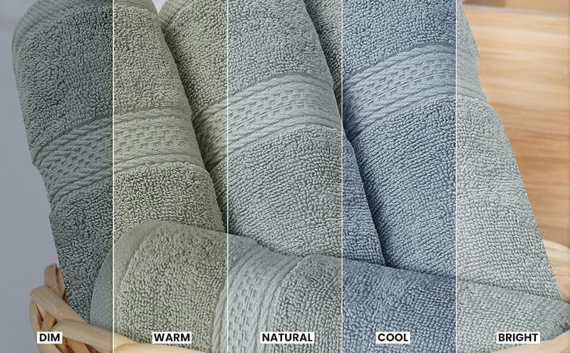 8 Piece Towel Set Cool Grey 100% Cotton 600 GSM Bath Hand Wash Towels7