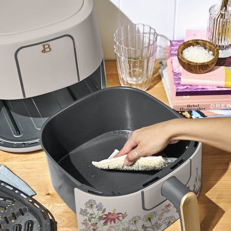 6 Qt Air Fryer w/ Turbocrisp Technology Evergood Ceramic Nonstick Taupe Flower8