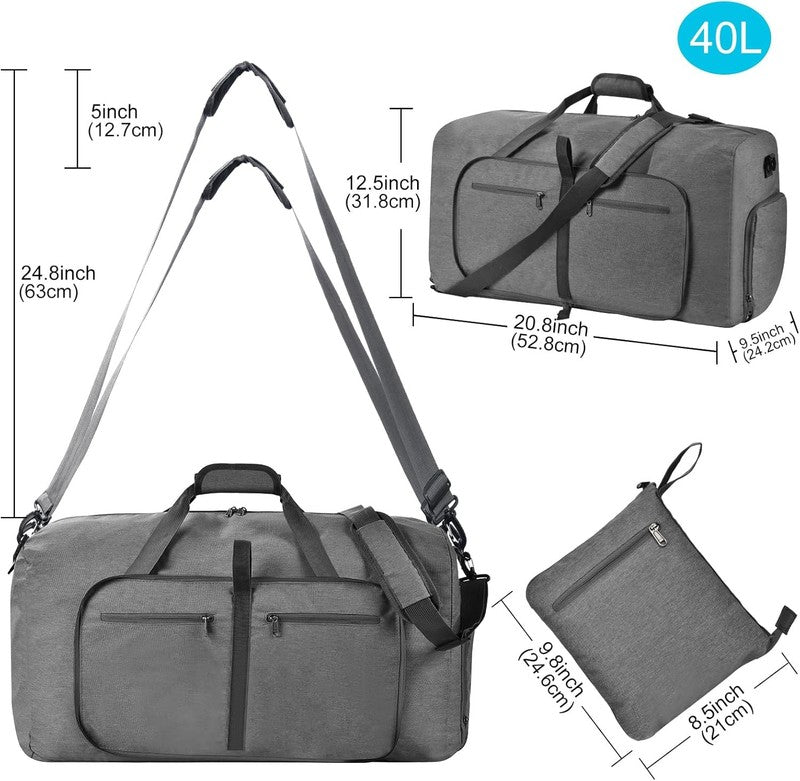 Duffle Bag Shoes Compartment Foldable Travel Waterproof Adjustable Strap Men2
