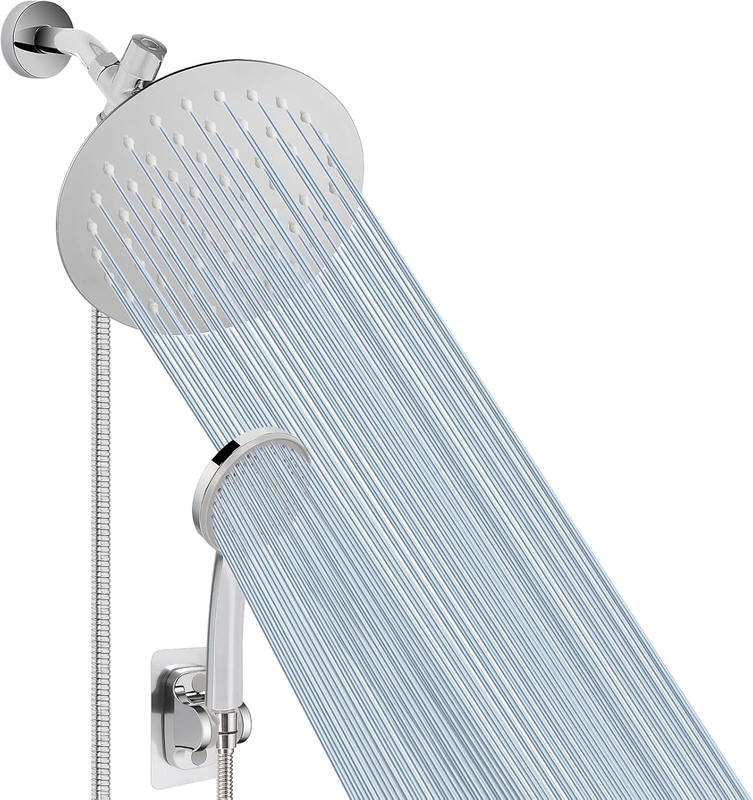 8" Stainless Steel Rain Shower Head & 5-Setting Handheld Combo Chrome8