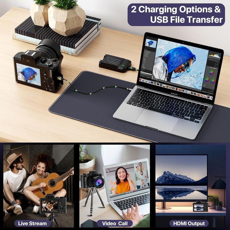 8K Digital Camera 88MP Vlogging Dual-Lens 16X Zoom 3.2" Touch Screen Anti-Shake6