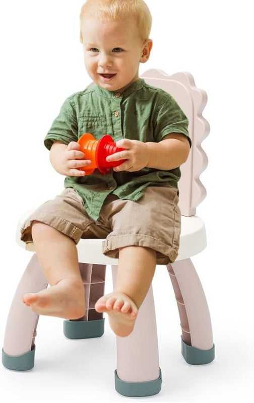 Toddler Dino Chair Plastic Kids Chair Ergonomic Step Stool Indoor Outdoor Pink6