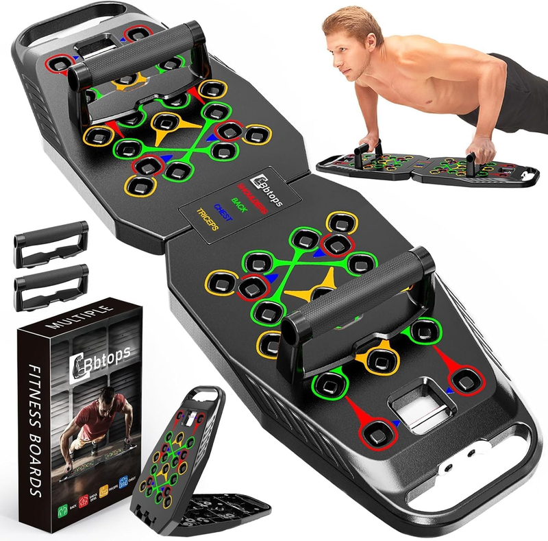 Push up Board, Pilates Bar & Fitness Accessories, 25 in 1 Foldable Push up Bar a11