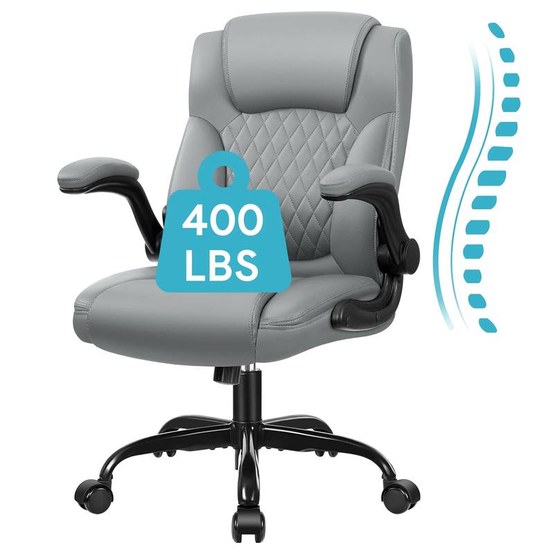 Ergonomic Leather Office Chair High Back Executive Desk Chair Gray10