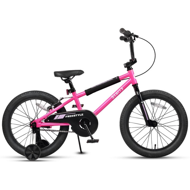 18in Kids BMX Bike w/ Training Wheels Coaster Brake Ages 6 9 Pink1