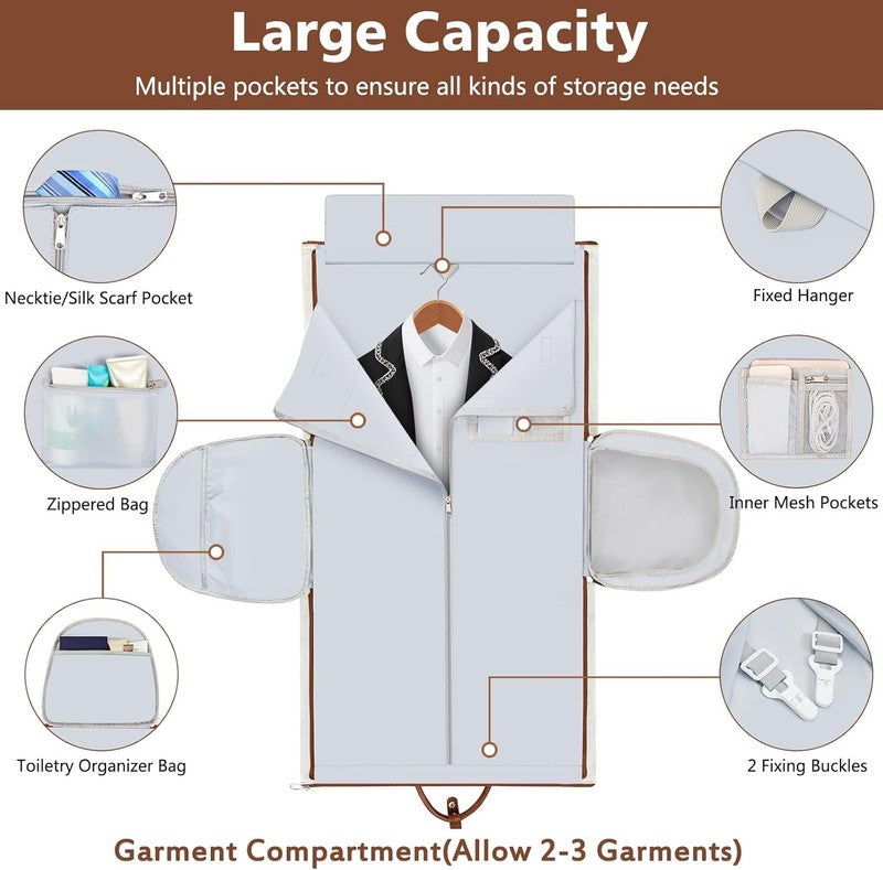 Garment Duffle Bag Travel Convertible Carry On Weekender w/ Shoe Pouch 3Pcs2