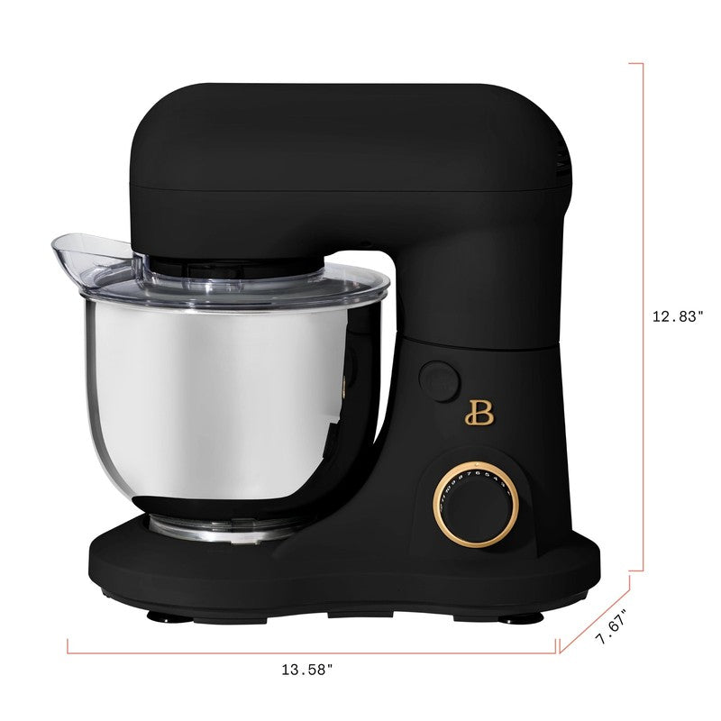 3.5 Qt Stand Mixer Black Sesame w/ Flat Beater Dough Hook & Whisk2