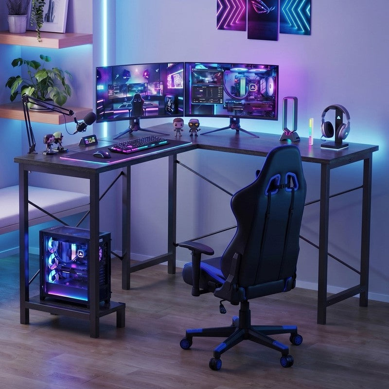 50 Inch L Shaped Desk - Computer Desk Corner Desks Gaming Desk PC Table with CPU9