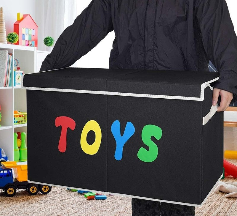 Toy Box Chest Collapsible Kids Storage Bins Extra Large Organizer Black2