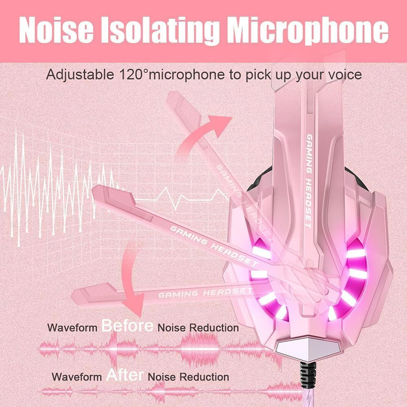 Stereo Gaming Headset for PS4 Xbox One PC Noise Cancelling Mic LED2