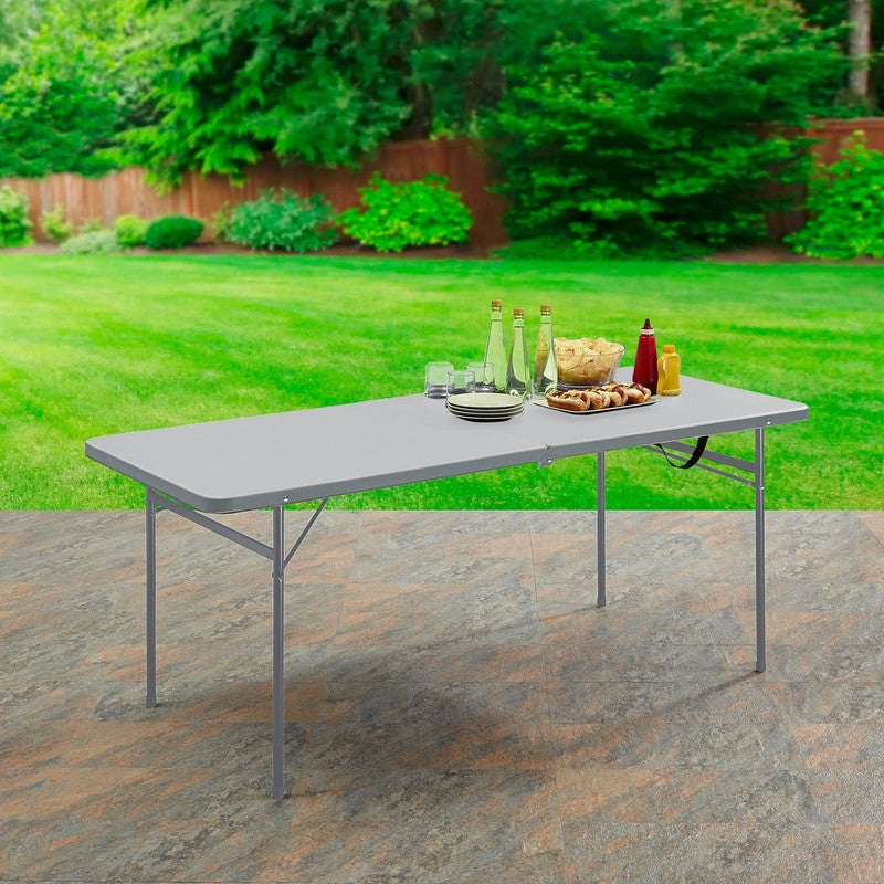 6 Foot Bi Fold Plastic Folding Table Gray6
