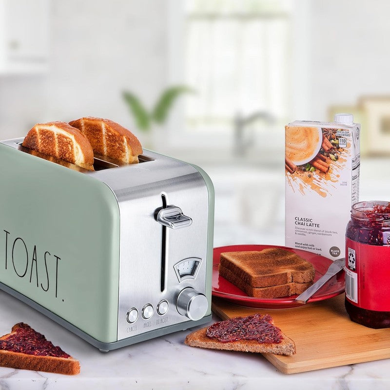 Stainless Steel 2 Slice Toaster Wide Slot 5 Browning Bagel Defrost Cancel Sage4