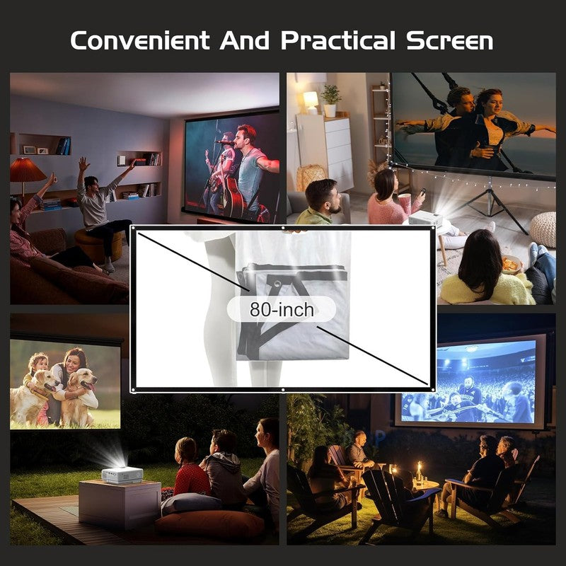 Full HD Mini Bluetooth Projector with Screen, HDMI/USB, Portable Home Cinema1