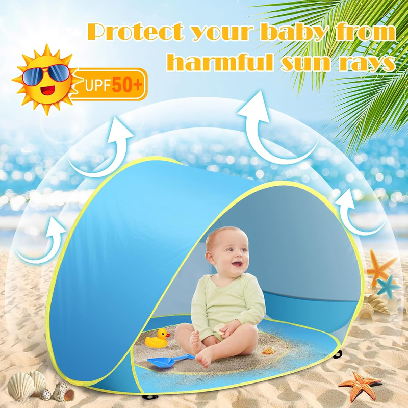 Baby Beach Tent Pop Up with Pool UPF50+ UV Protection Sun Shelter1