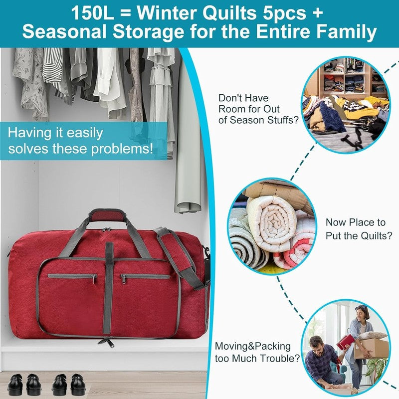 Duffle Bag Shoes Compartment Foldable Travel Waterproof Adjustable Strap Men3