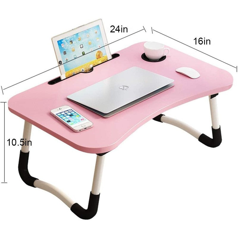 Laptop Desk Foldable Bed Tray Table Stand for Bed/Sofa Couch Floor Pink1