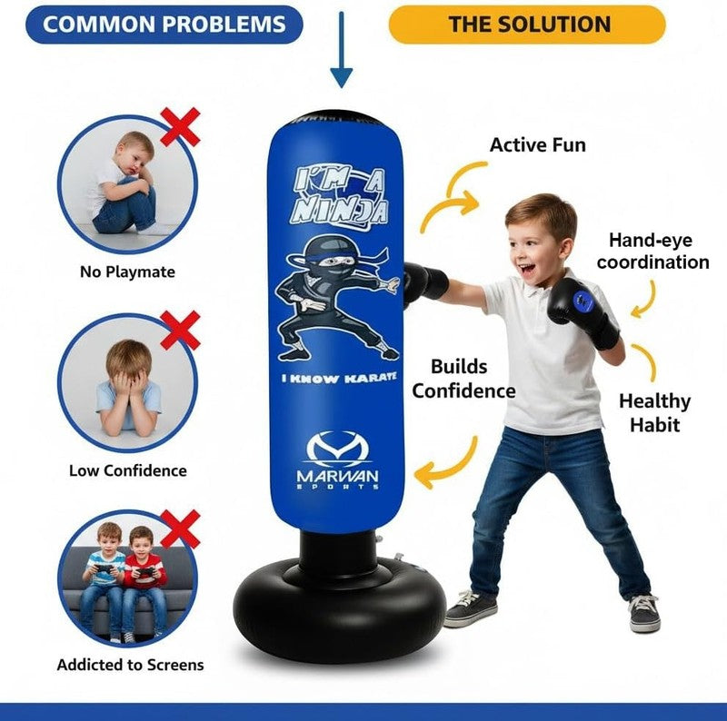 Punching Bag for Kids with Boxing Gloves Ages 4 12 – 63" Inflatable Boxing Bag f5