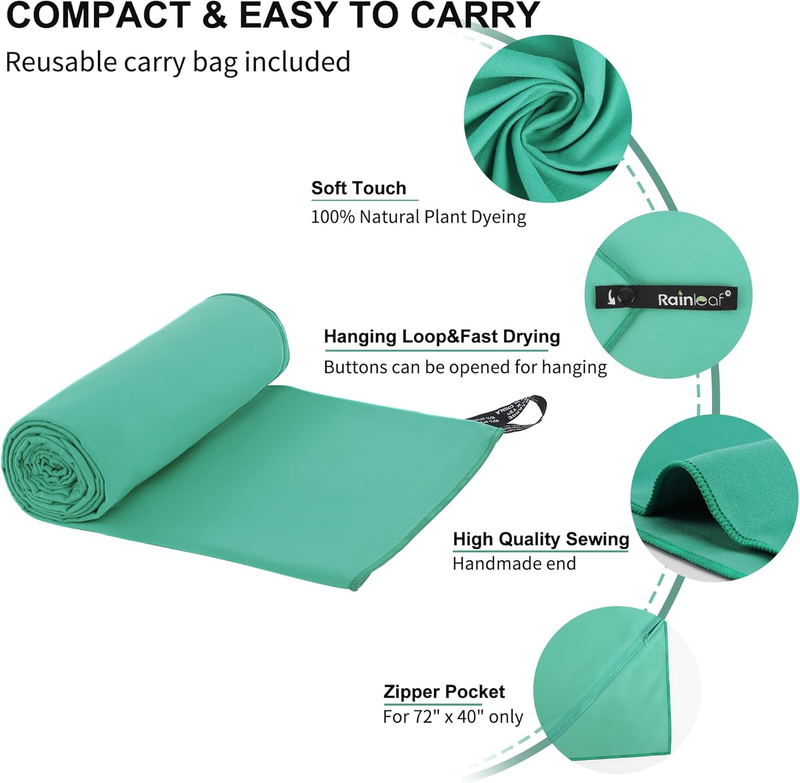 Microfiber Travel Towel Quick Dry Gym Camping Beach Pool Ultra Compact2